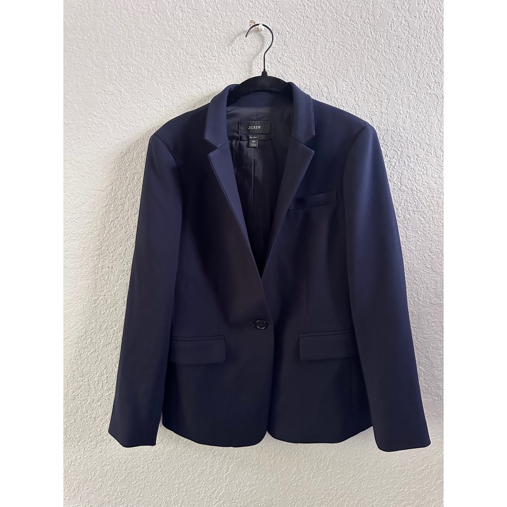 J.Crew Regent Blazer Navy Blue Wool Blend Tailored Jacket K5964 Size 8P